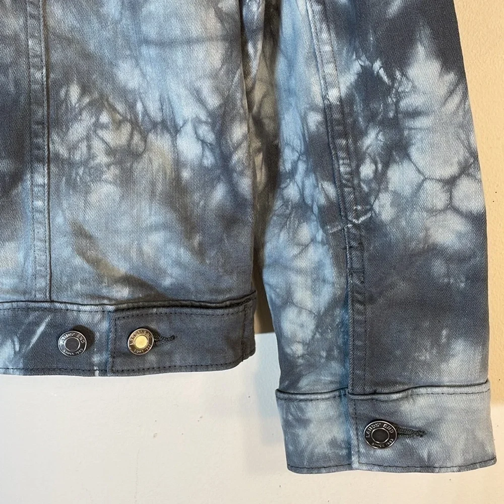NWT. Lands’ End Girl’s XL (14/16) Tie Dye Denim Utility Jacket.